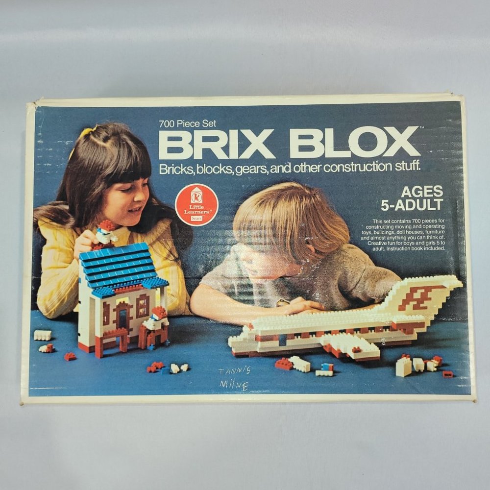 Brix Blox Vintage 1970s Plastic Building Blocks Bricks Set Sears Japan